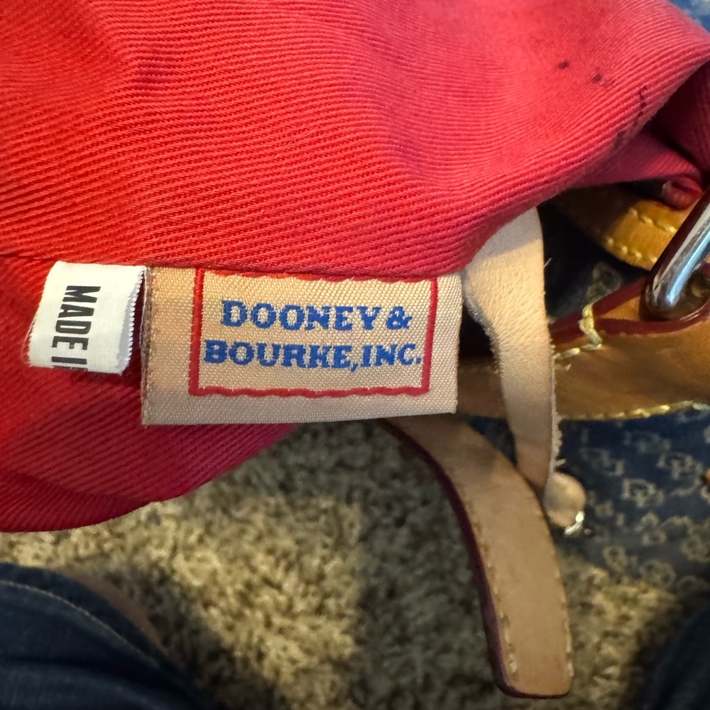 Dooney & Bourke Navy and Tan Monogram Shoulder Bag - Picture 14 of 16